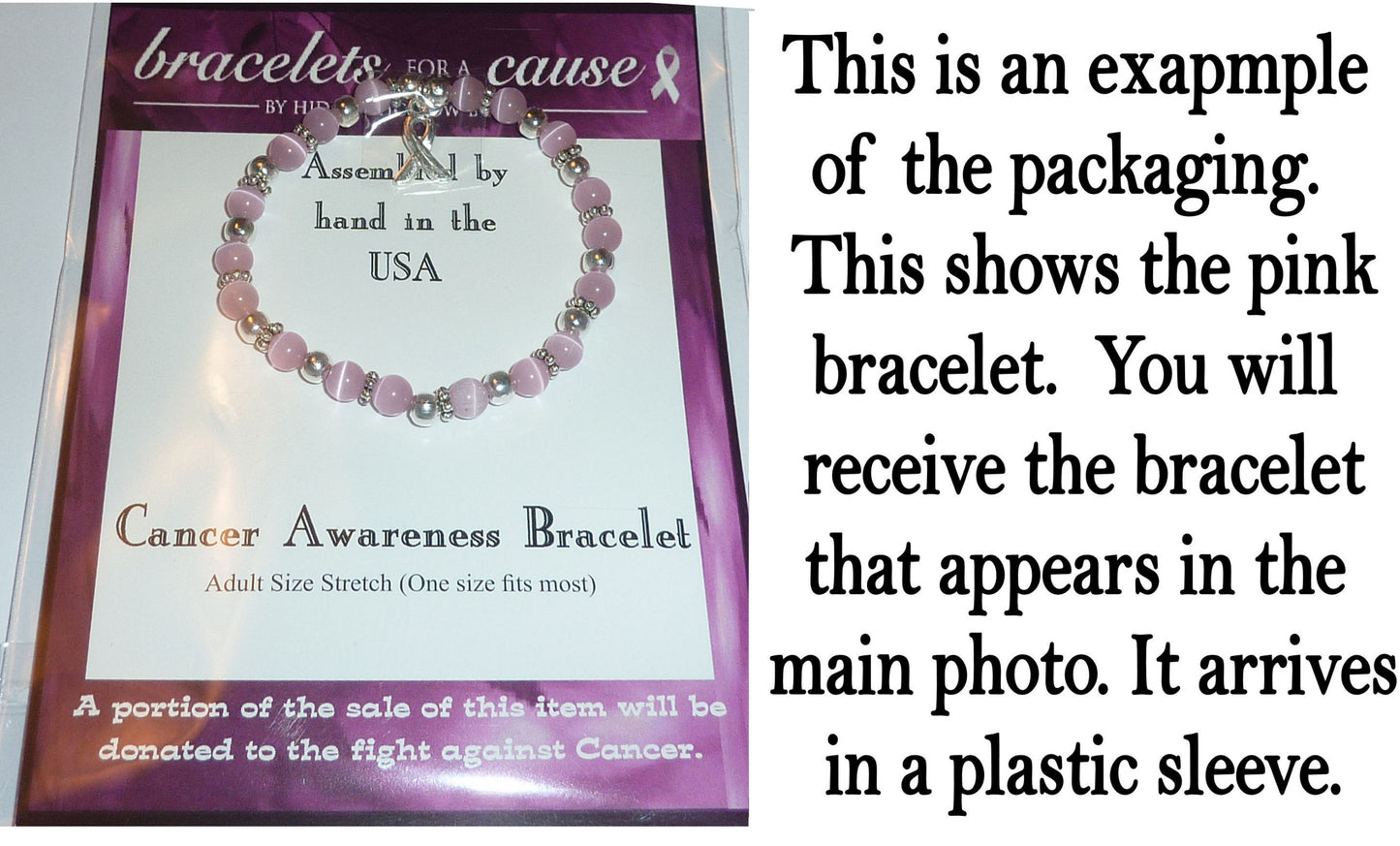 White (Cervical, Bone &amp; Retinoblastoma) Packaged Cancer Awareness Bracelet 6mm - Stretch (will stretch to fit most Adults)