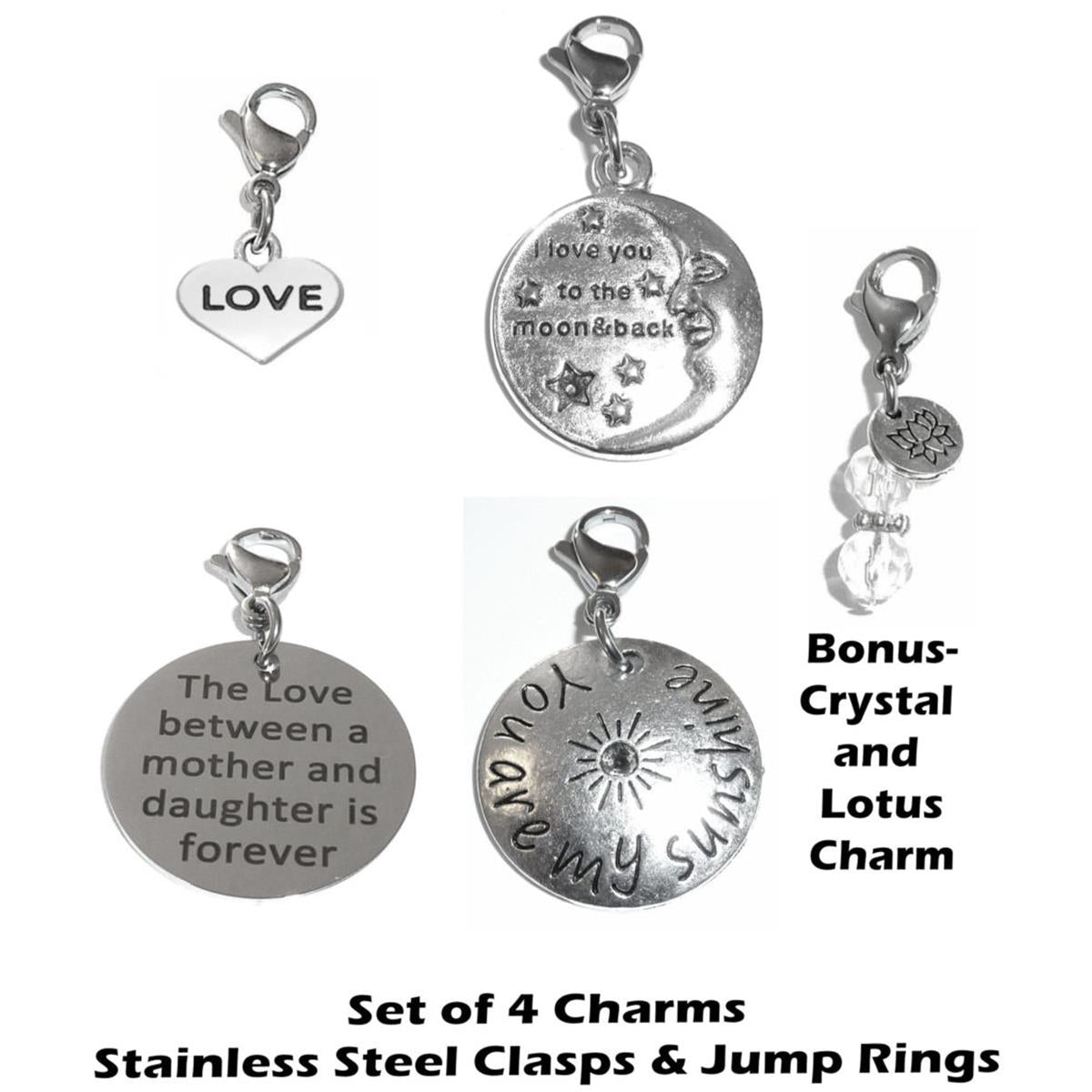 4 Pack Love Mix Clip On Charms - Whimsical Charms Clip On Anywhere