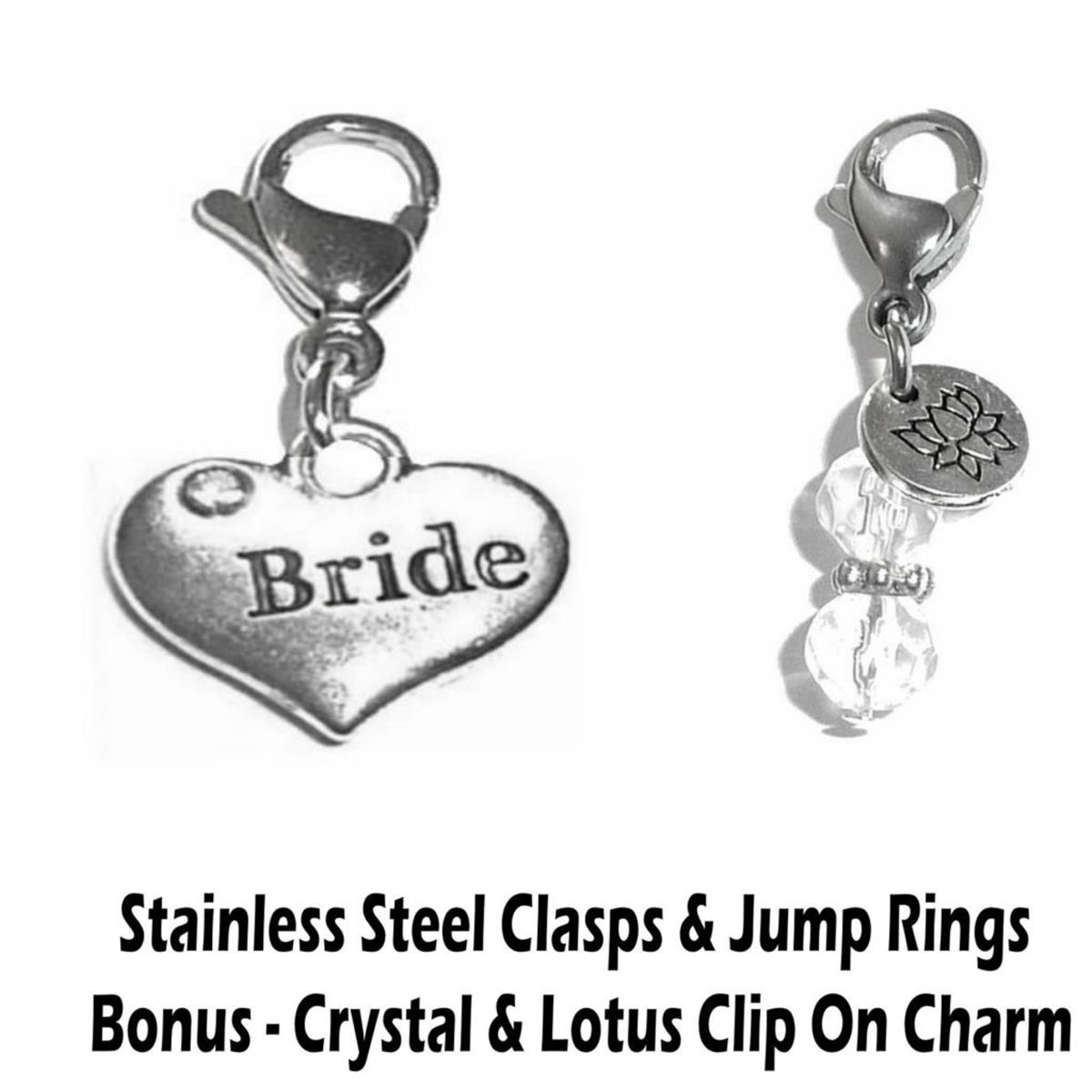 Bride Clip On Charms - Wedding Party Charms Clip On Anywhere