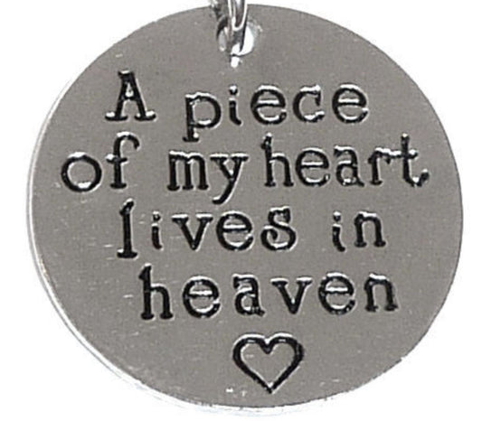 Pewter Silver Tone charm - A piece of my heart is in heaven