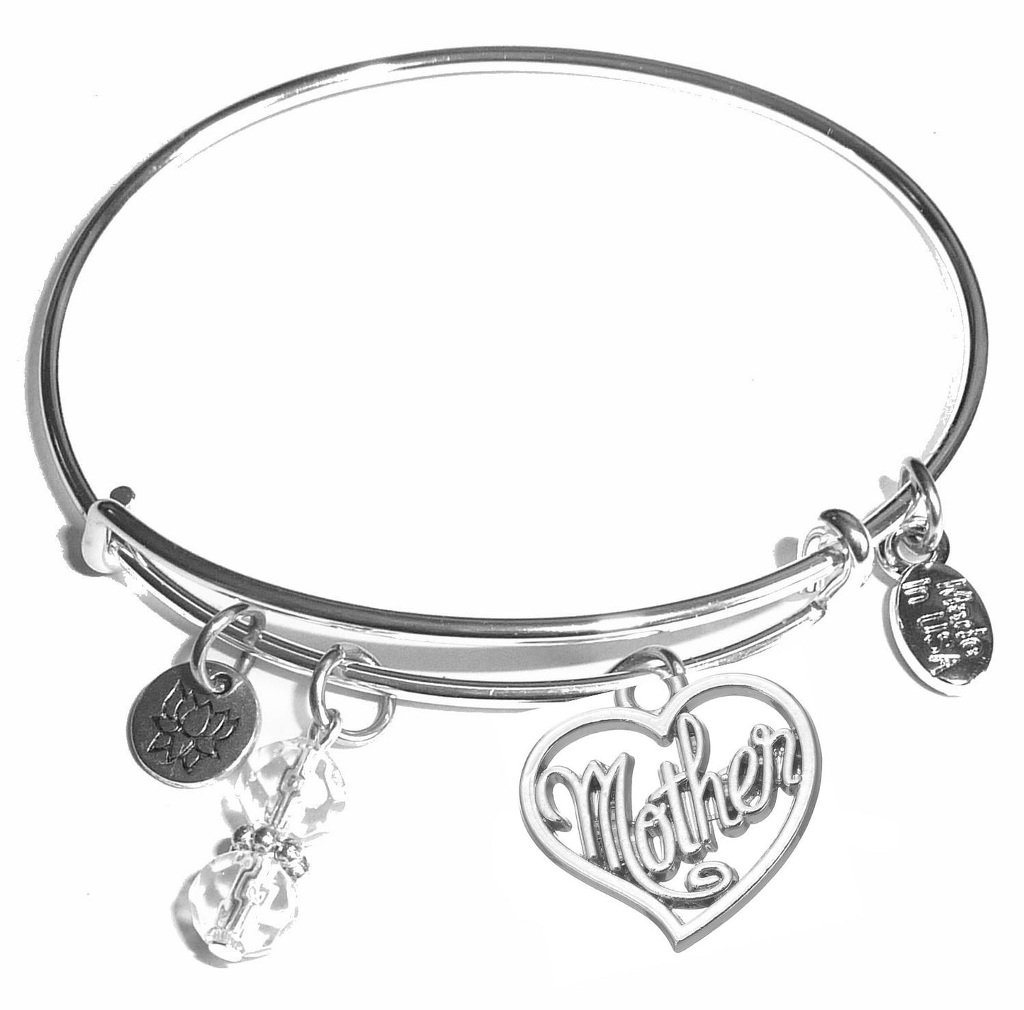 Mother - Message Bangle Bracelet - Expandable Wire Bracelet– Comes in a gift box