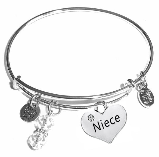 Niece - Message Bangle Bracelet - Expandable Wire Bracelet– Comes in a gift box