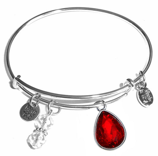 January - BIrthstone Bangle Bracelet - Expandable Wire Bracelet– Comes in a gift box