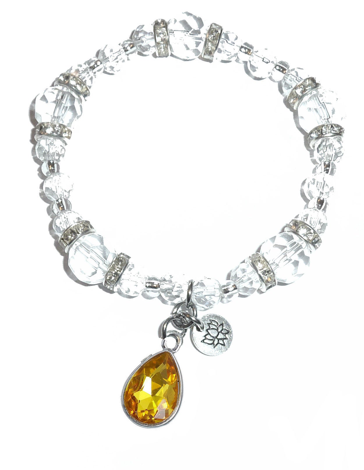 November Birthstone Charm Bracelet - Crystal Stretch