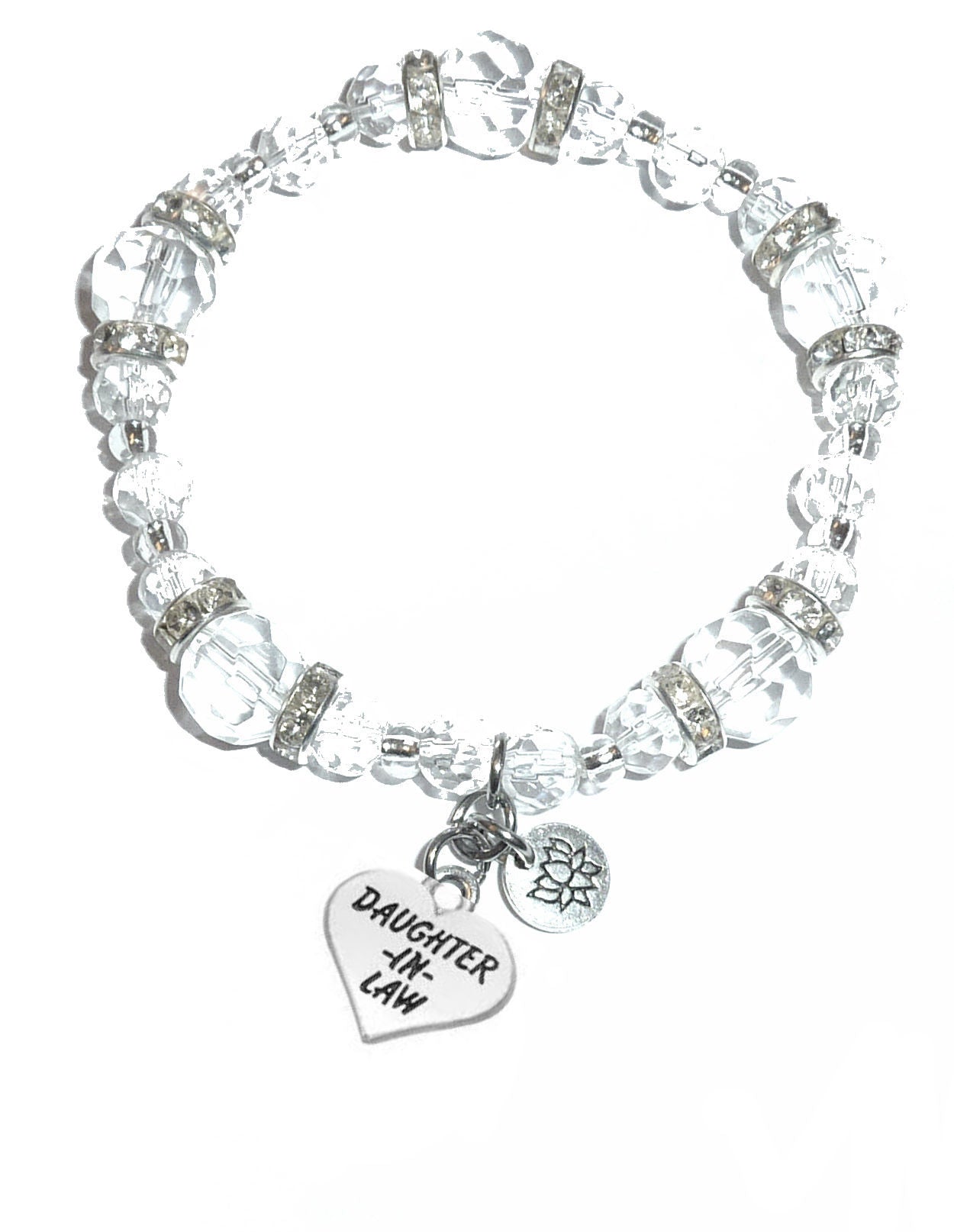 Daughter In Law Charm Bracelet - Crystal Stretch