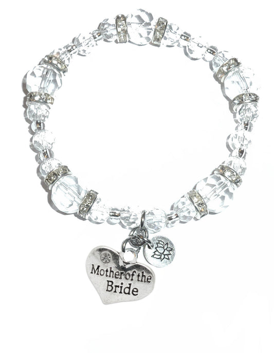 Mother Of The Bride Charm Bracelet - Crystal Stretch