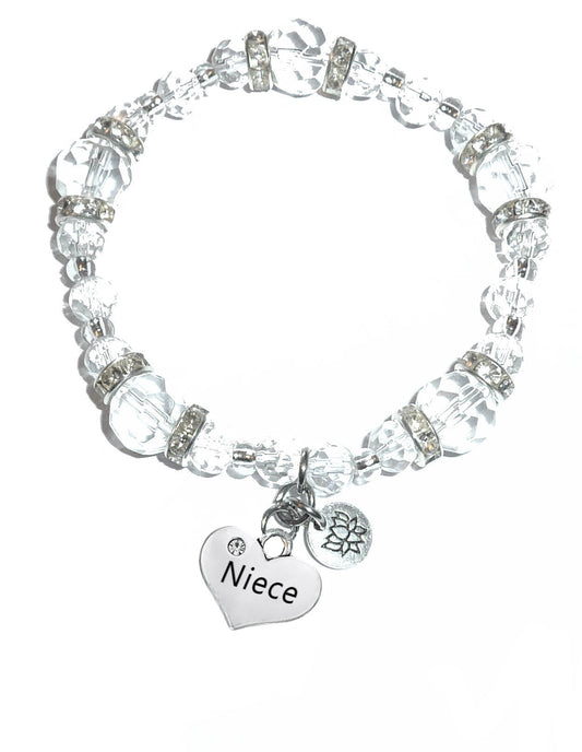 Niece Charm Bracelet - Crystal Stretch