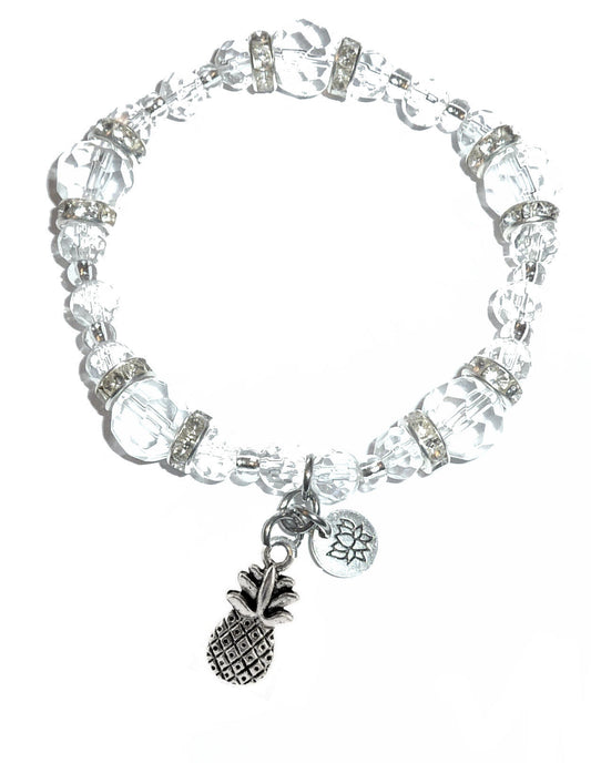 Pineapple Charm Bracelet - Crystal Stretch