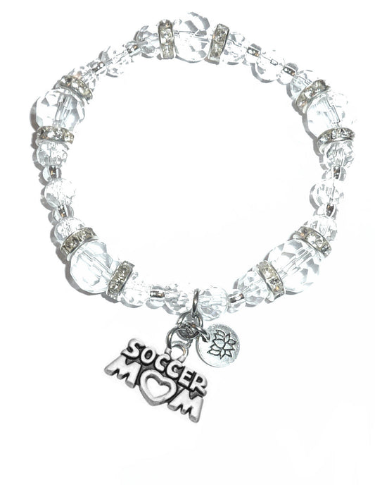 Soccer Mom Charm Bracelet - Crystal Stretch