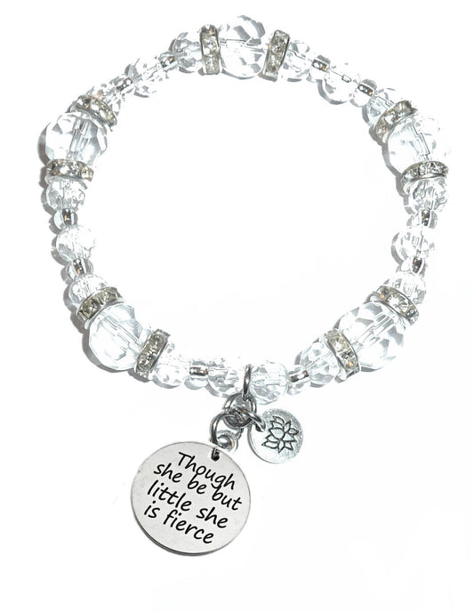 Though She Be Little Charm Bracelet - Crystal Stretch