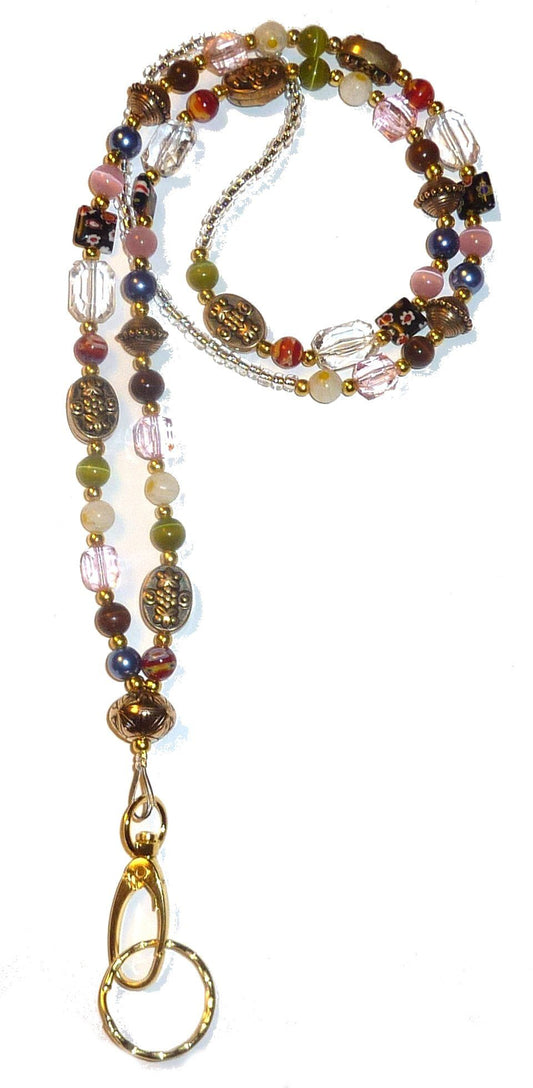 GOLD Slim Multi Fashion Lanyard with break away magnetic clasp