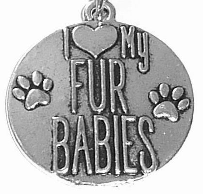 Pewter Silver Tone charm - I Love my Fur Babies