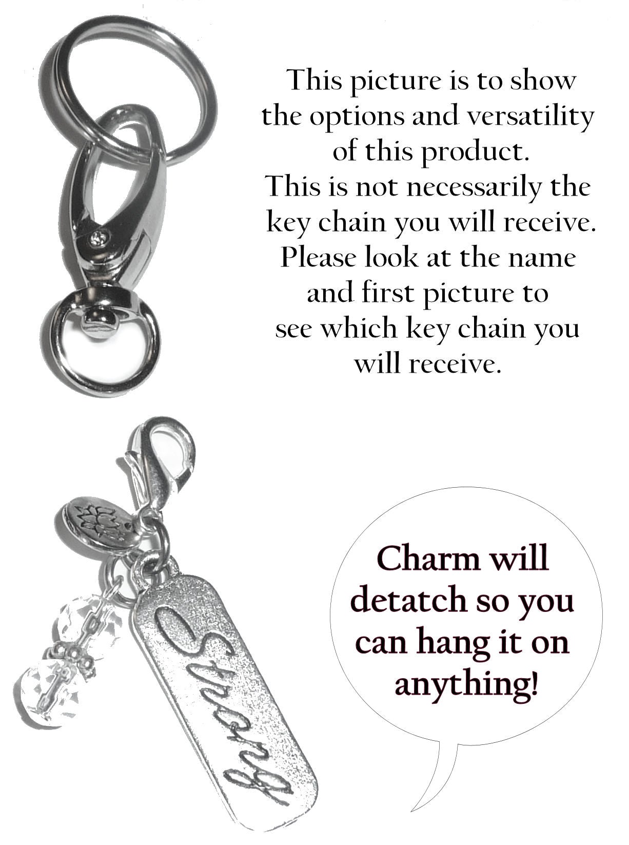 (Tree of Life) Charm Key Chain Ring, Women's Purse or Necklace Charm, Comes in a Gift Box!