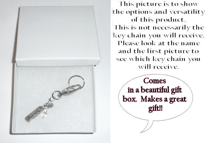 (A) Initial Charm Key Chain Ring, Women's Purse or Necklace Charm, Comes in a Gift Box!