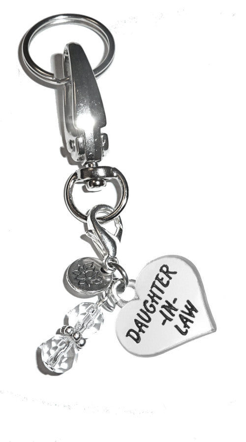 (Daughter In Law) Charm Key Chain Ring, Women's Purse or Necklace Charm, Comes in a Gift Box!