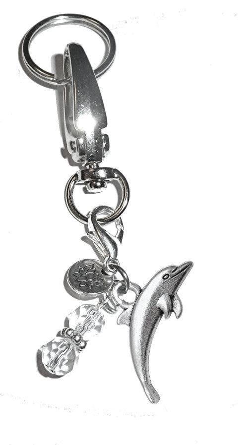 (Dolphin) Charm Key Chain Ring, Women's Purse or Necklace Charm, Comes in a Gift Box!