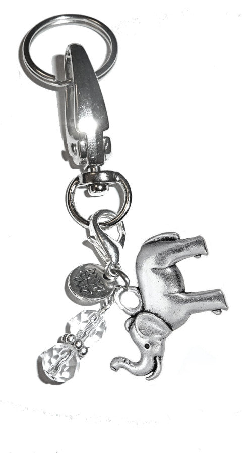 (Elephant) Charm Key Chain Ring, Women's Purse or Necklace Charm, Comes in a Gift Box!