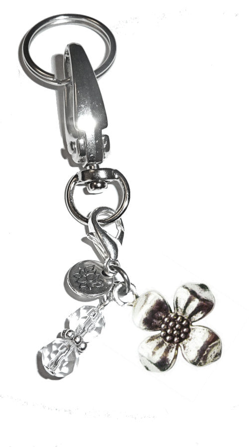 (Flower) Charm Key Chain Ring, Women's Purse or Necklace Charm, Comes in a Gift Box!