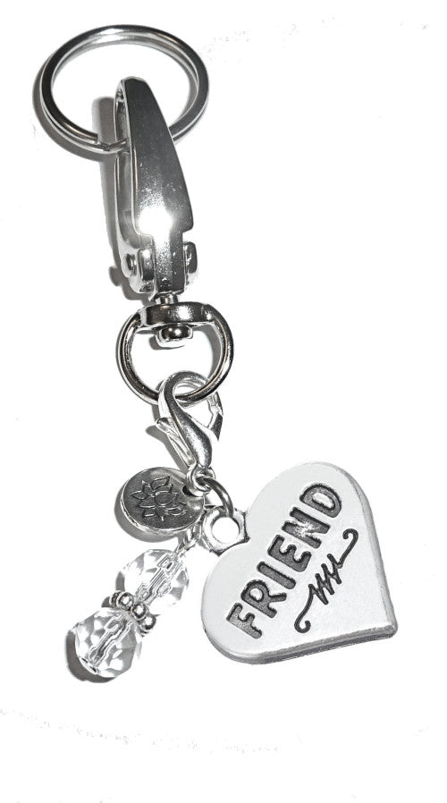 (Friends) Initial Charm Key Chain Ring, Women's Purse or Necklace Charm, Comes in a Gift Box!