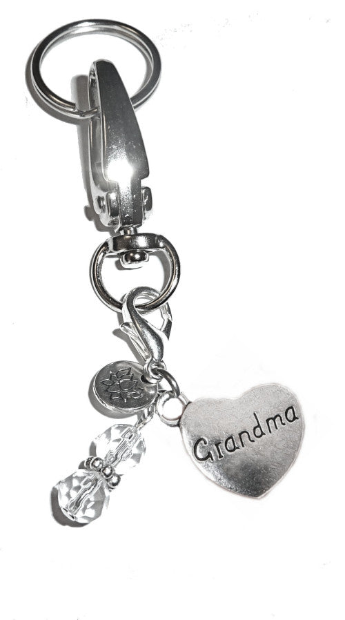 (Grandma) Charm Key Chain Ring, Women's Purse or Necklace Charm, Comes in a Gift Box!