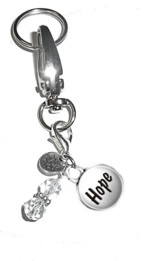 (Hope) Charm Key Chain Ring, Women's Purse or Necklace Charm, Comes in a Gift Box!