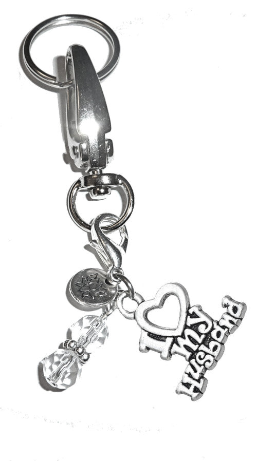 (I Love My Husband) Charm Key Chain Ring, Women's Purse or Necklace Charm, Comes in a Gift Box!