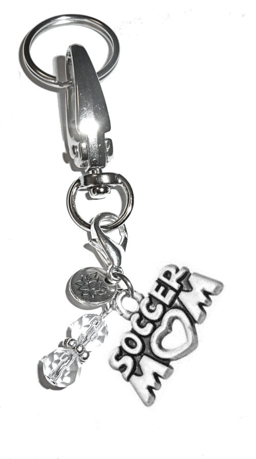 (Soccer Mom) Charm Key Chain Ring, Women's Purse or Necklace Charm, Comes in a Gift Box!