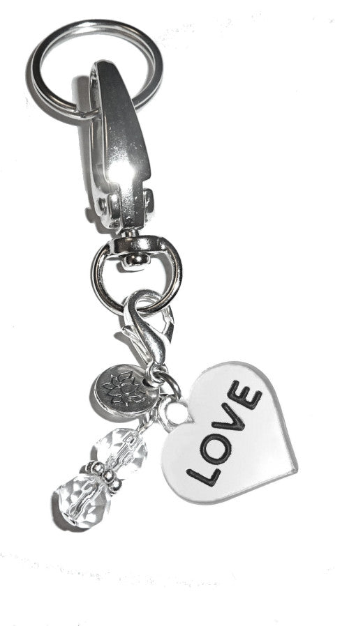 Love - Charm Key Chain Ring, Women's Purse or Necklace Charm, Comes in a Gift Box!