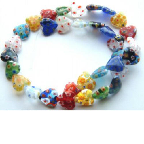 12mm Millefiori Hearts Multi (M12)