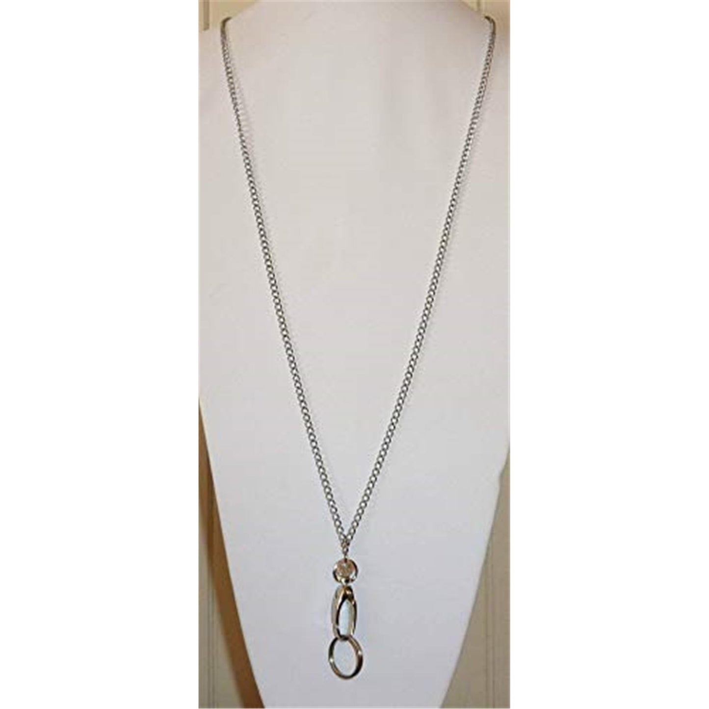 Plain Stainless Steel Chain Lanyard - 34" Breakaway Magnetic Clasp