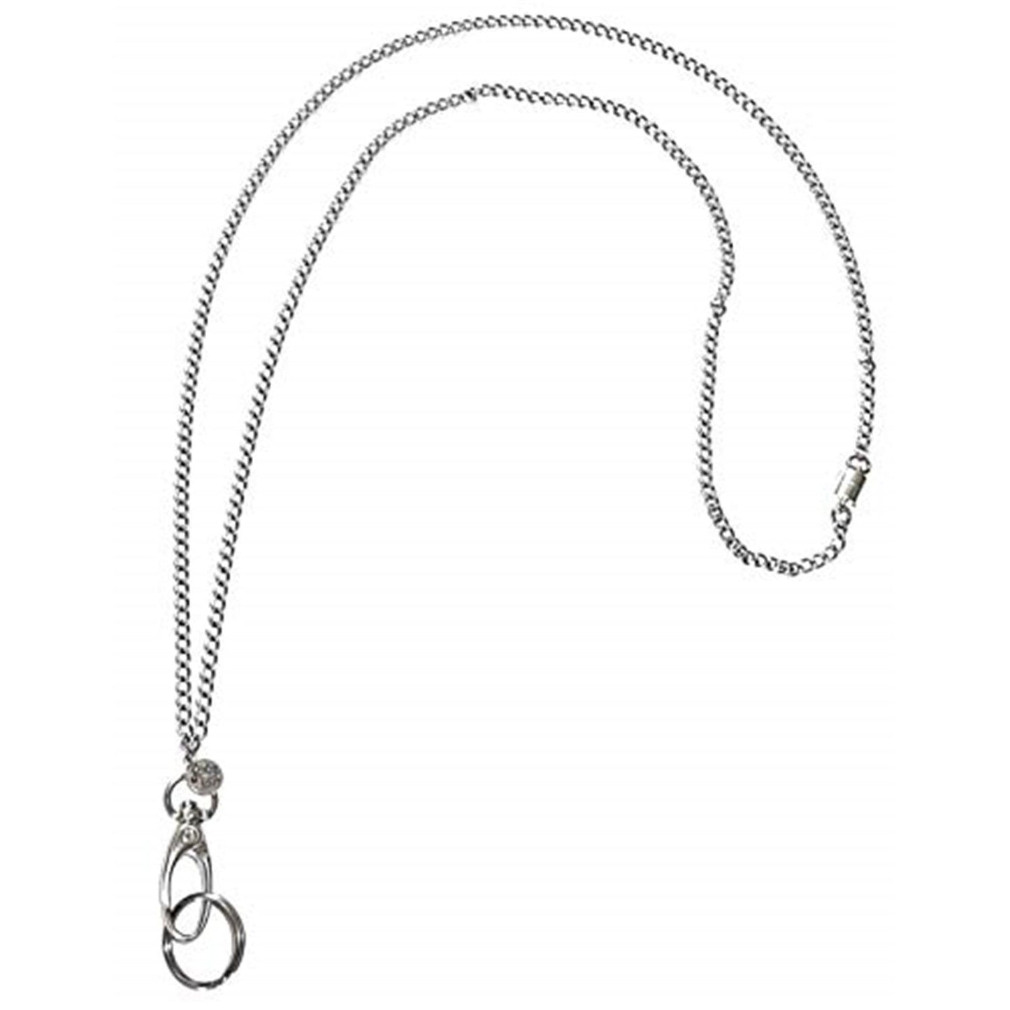 Plain Stainless Steel Chain Lanyard - 34" Breakaway Magnetic Clasp