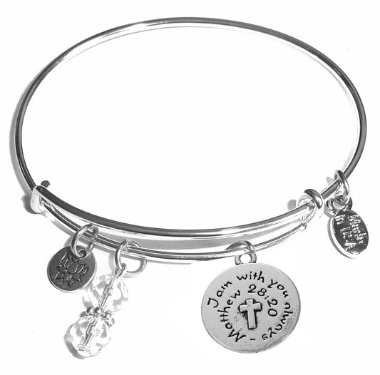 Religious  - Message Bangle Bracelet - Expandable Wire Bracelet– Comes in a gift box