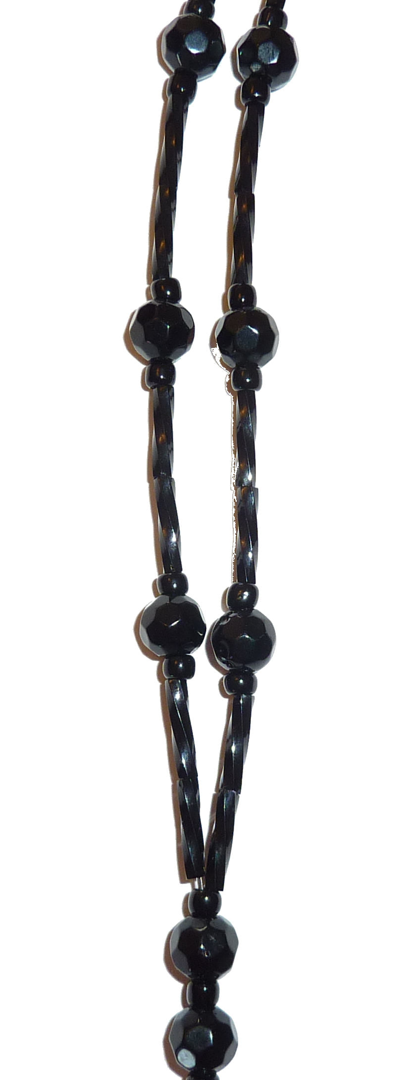 #220 Magnetic Breakaway Clasp - Simple Black (Ultra Slim & Light) Fashion Women's Beaded Lanyard, 34" Made in USA Key and ID Badge Holder