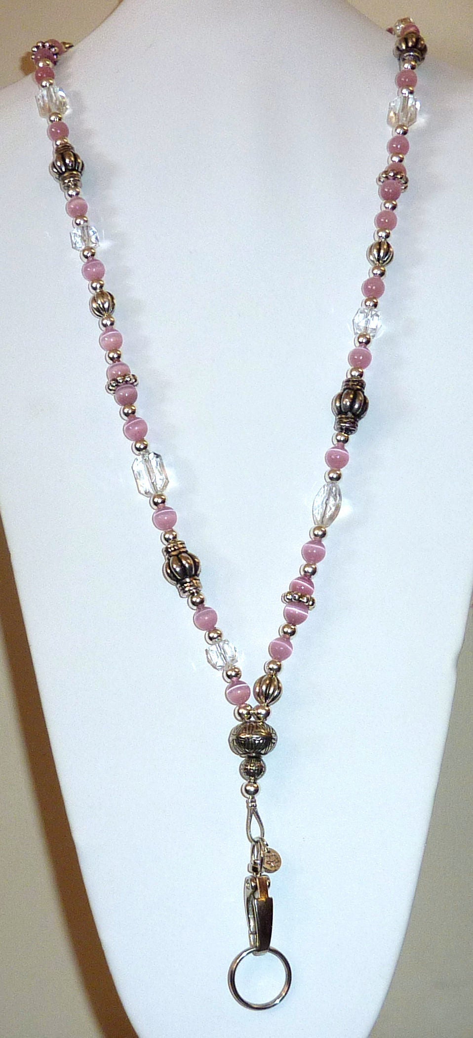 Slim Pink Fashion Lanyard with break away magnetic clasp