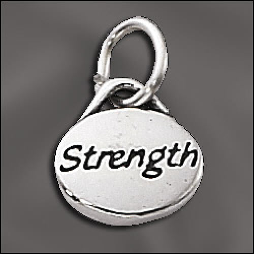 STRENGTH Message Charm .925 Sterling Silver