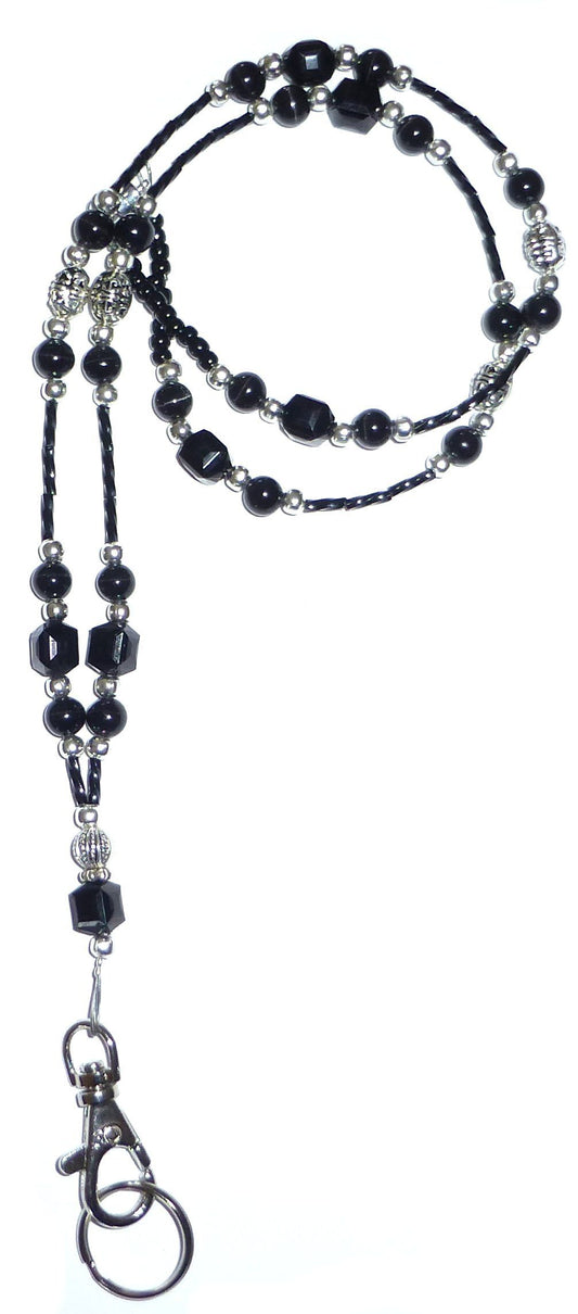 SUPER Slim Black Fashion Lanyard with break away magnetic clasp