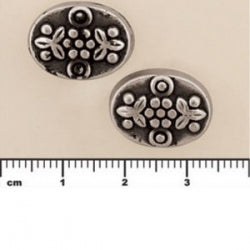 (MP19) Metalized Plastic Beads - Country Oval 16x12mm