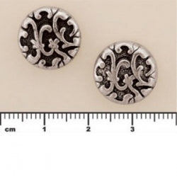 (MP76) Metalized Plastic Beads - Fleur Disc 14mm