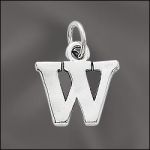 Pewter Letter W Charm